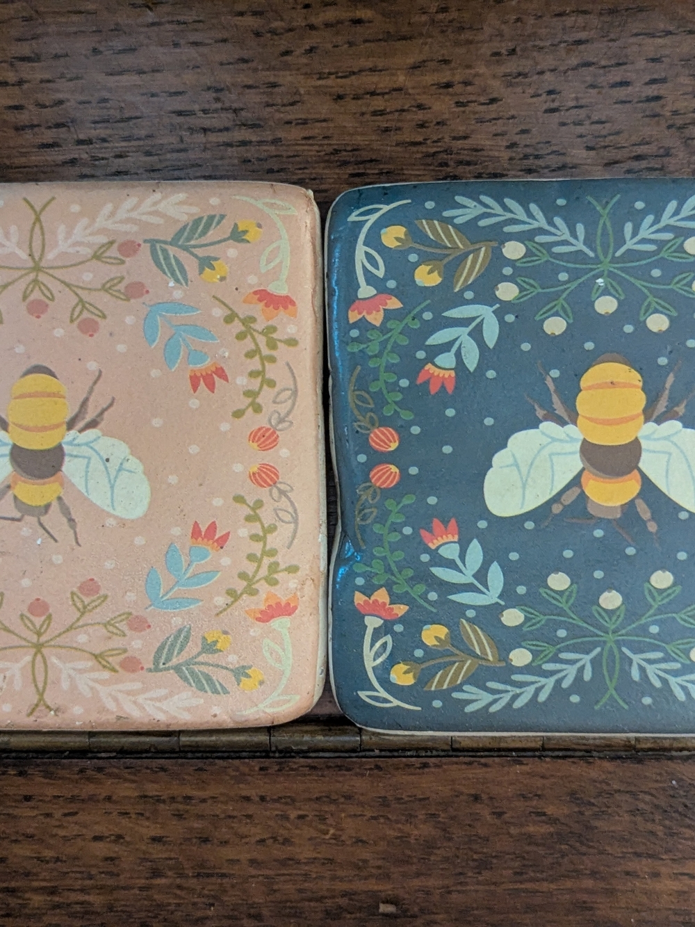 Helmsie Coaster Set with Metal Bumblebee Caddy - Set of 4 From Anthropologie